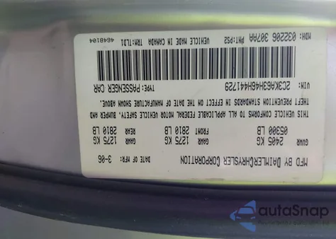 2006 Chrysler 300C from USA, damaged, VIN 2C3KA63H46H441729